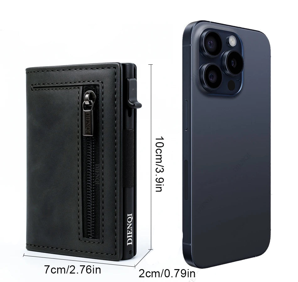 Porta-Cartões Moderno com Fecho Magnético – Proteção RFID e Acabamento em Pele Sintética Porta-Cartões Moderno com Fecho Magnético – Proteção RFID e Acabamento em Pele Sintética